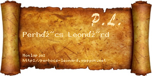 Perhócs Leonárd névjegykártya